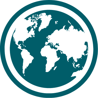 Icono de red logística mundial