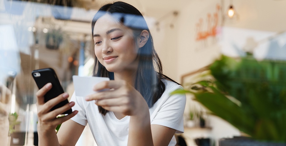 woman shopping on phone